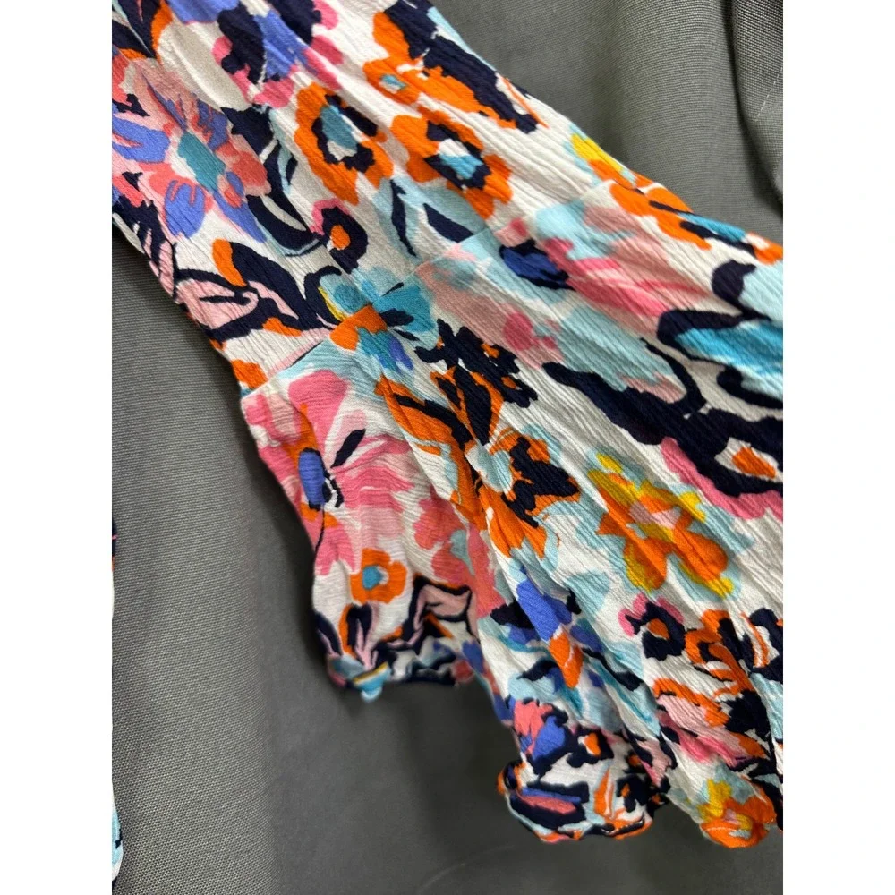 Anne Cole Floral Swim Cover Up XL/XXL Multicolor Ruffle Bell Sleeve ACSC509